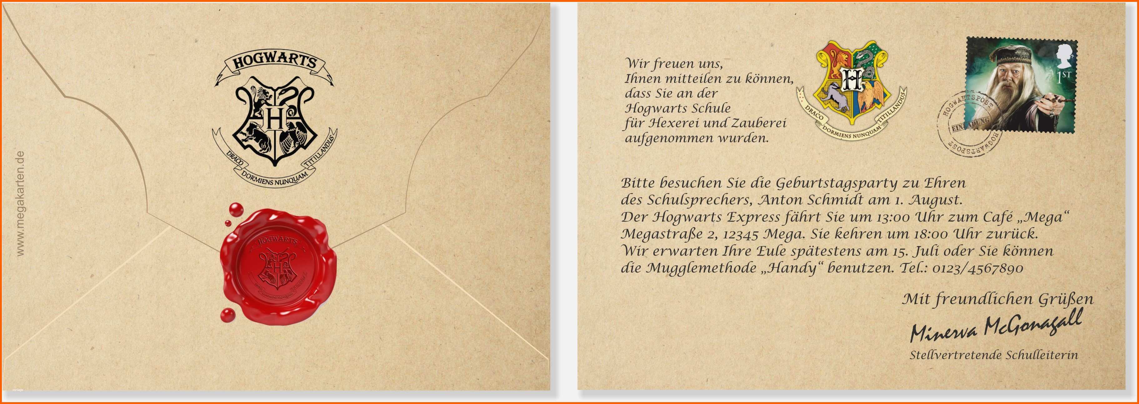 Bestbewertet 15 Harry Potter Brief Vorlage Zum Ausdrucken