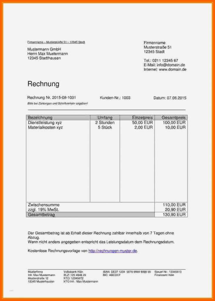 Bestbewertet 17 Vorlage Quittung