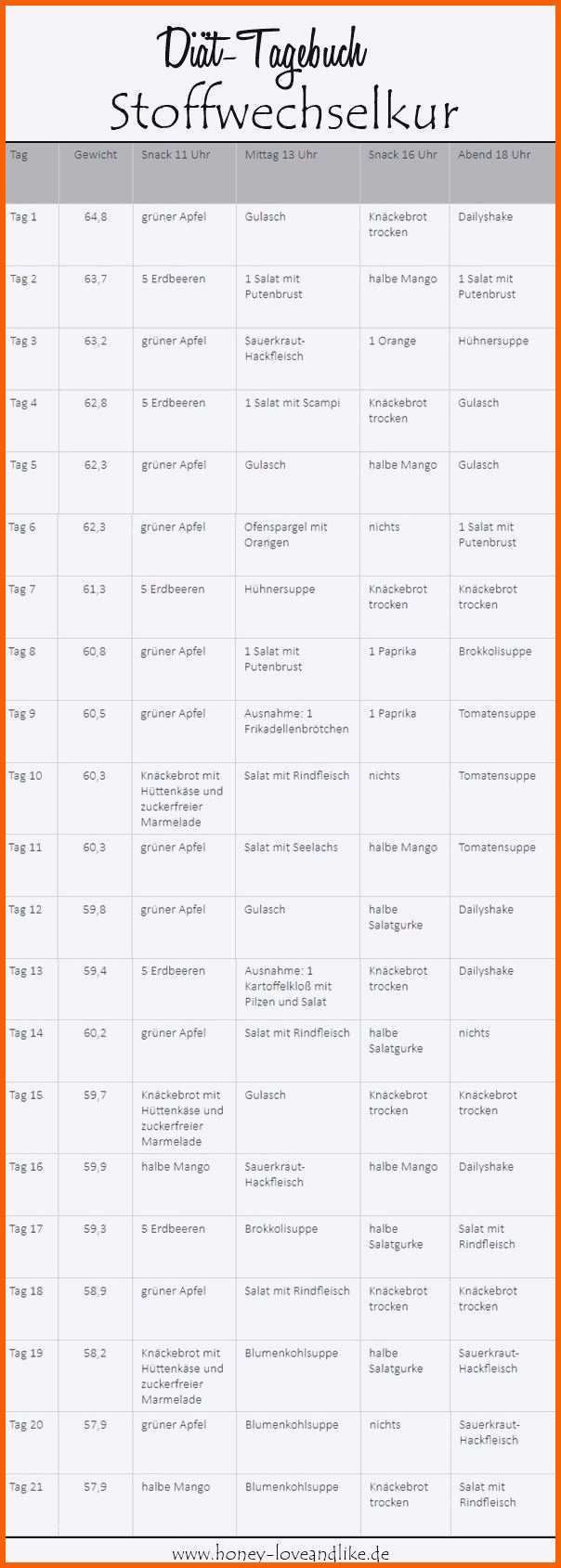 Bestbewertet Abnehm Tagebuch Vorlage