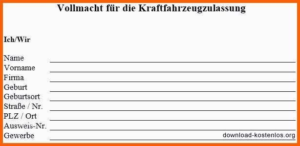 Bestbewertet Besten Der Vollmacht Kfz Zulassung Muster