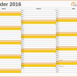 Bestbewertet Excel Kalender 2016 Kostenlos
