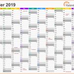 Bestbewertet Excel Kalender 2019 Kostenlos