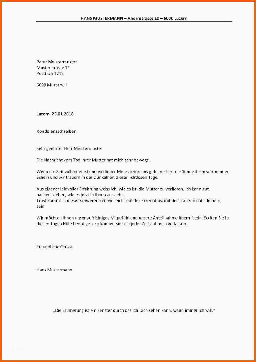 Bestbewertet Kondolenzschreiben Vorlage – Muster Vorlage