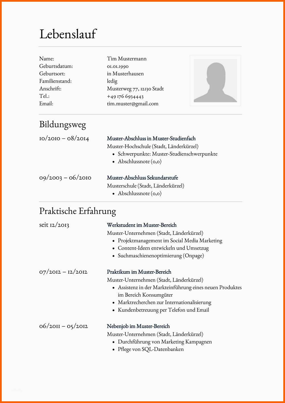 Bestbewertet Lebenslauf formular Zum Ausdrucken Lebenslauf Beispiel
