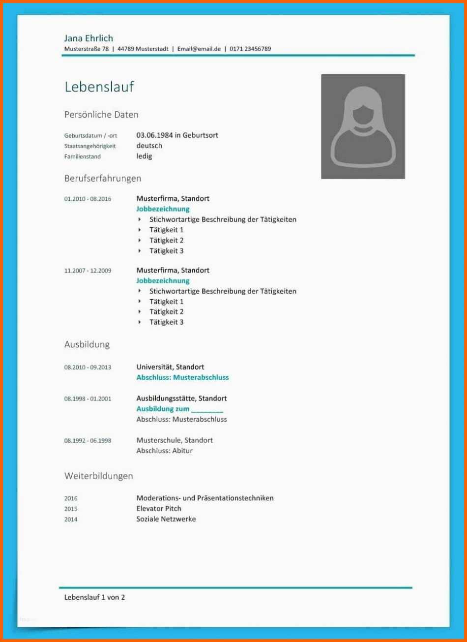 Bestbewertet Lebenslauf Vorlage Pdf Xing Lebenslauf Muster ...