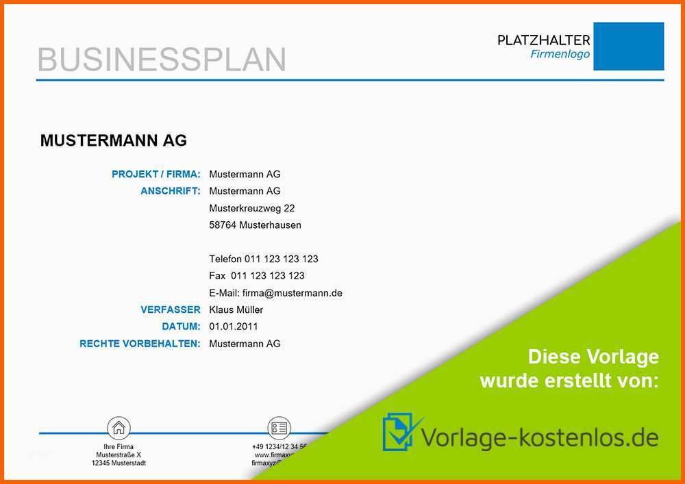 Bestbewertet Muster Businessplan