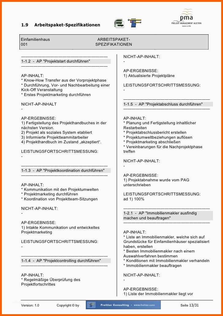 Bestbewertet Muster Projekthandbuch Einfamilienhaus