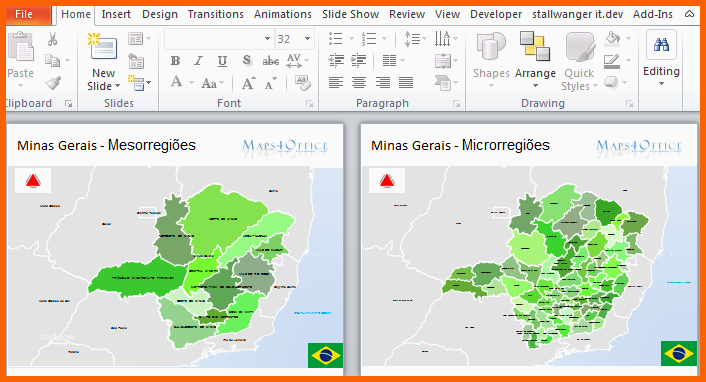 Bestbewertet Powerpoint Minas Gerias Karte Brasilien
