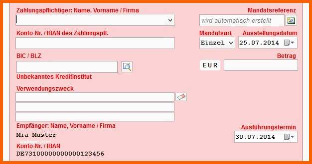 Bestbewertet Sepa Lastschriftmandat Vorlage Sparkasse Fabelhafte