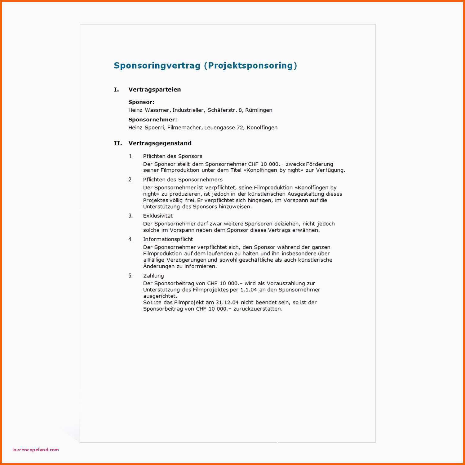 Bestbewertet Sponsoring Rechnung Vorlage Word Kündigung Vorlage