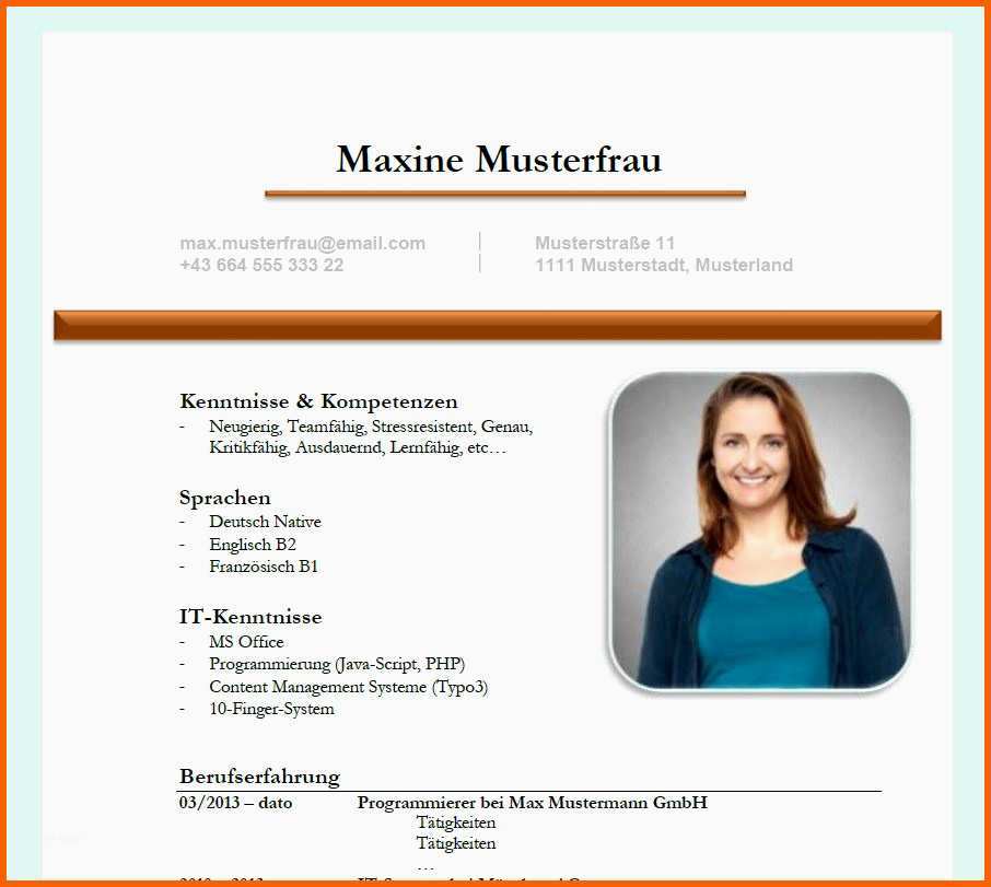 Bestbewertet Tabellarischer Lebenslauf Vorlagen & Muster Übersicht