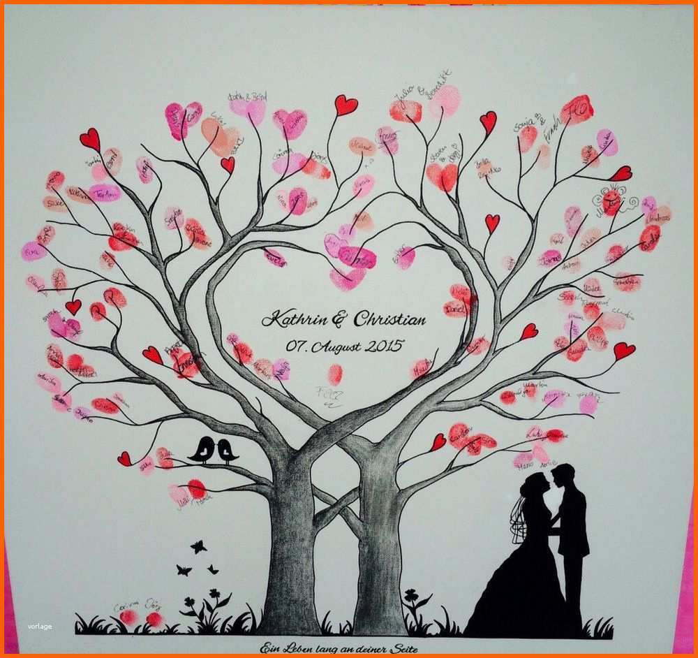 Bestbewertet Wedding Tree Herz Fingerabdruck Baum Hochzeit Geschenk