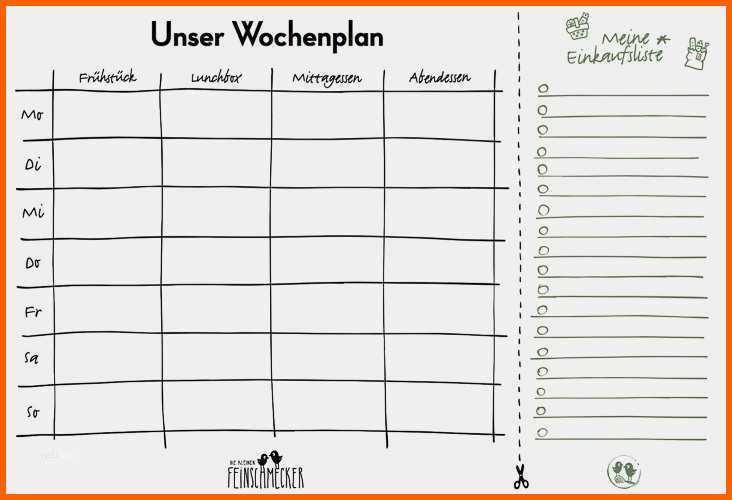 Bestbewertet Wochenplan Essen Vorlage Einzigartig Unser Wochenplan Die