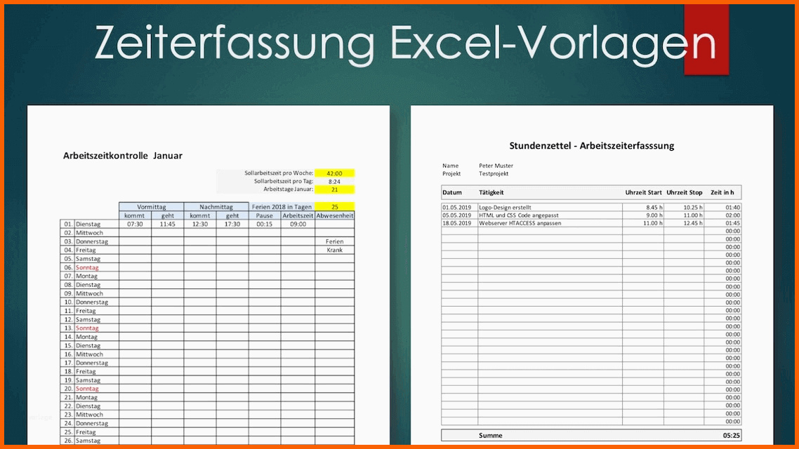 Bestbewertet Zeiterfassung Excel Vorlage Schweiz