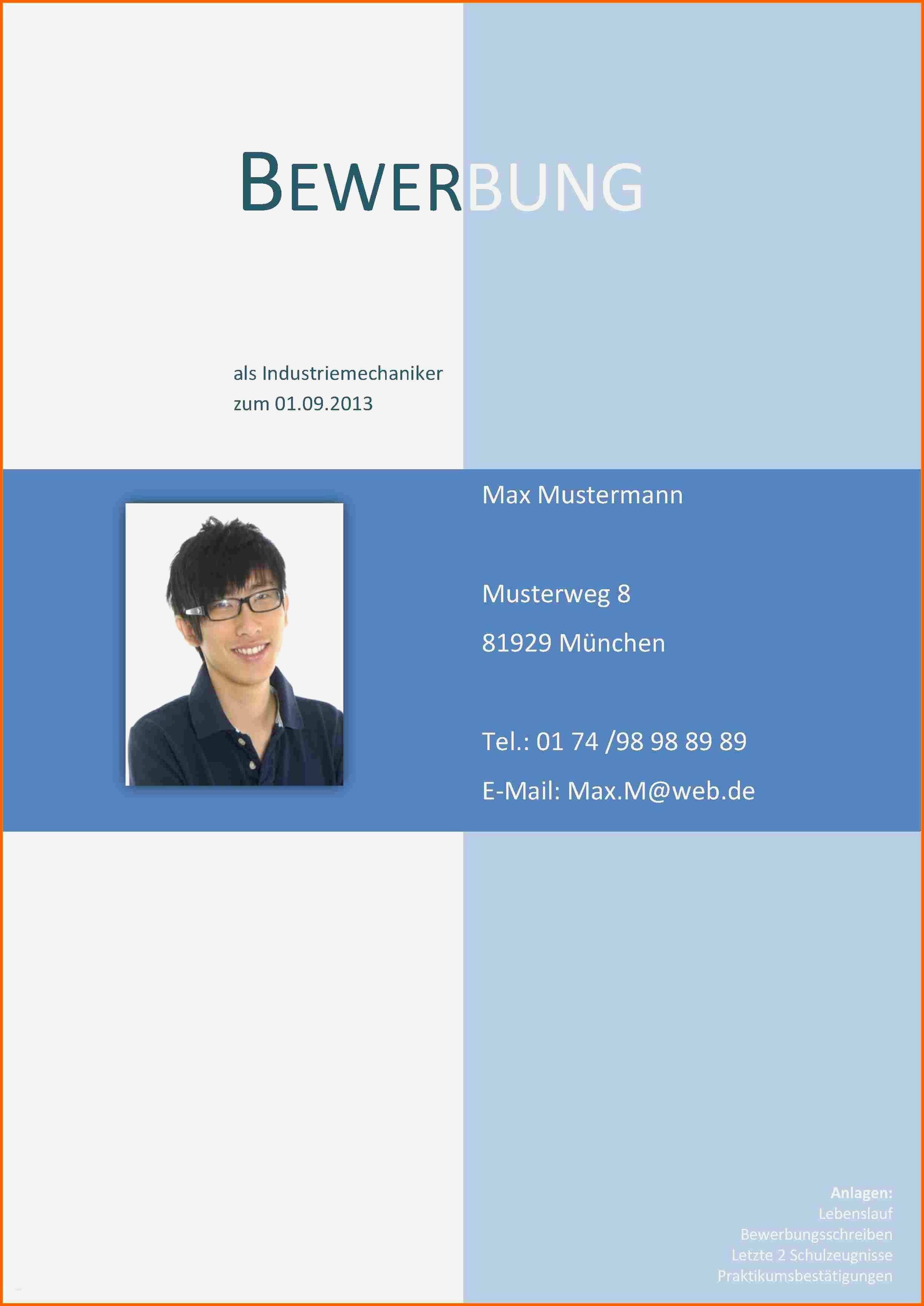 Beste 14 Deckblatt Bewerbung Word