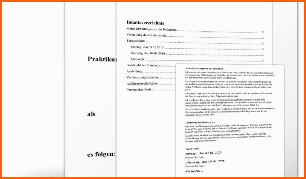 Beste 16 Deckblatt Praktikumsmappe Kindergarten