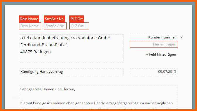 Beste 1&1 Handyvertrag Kündigen Otelo Kündigung Vorlage Download
