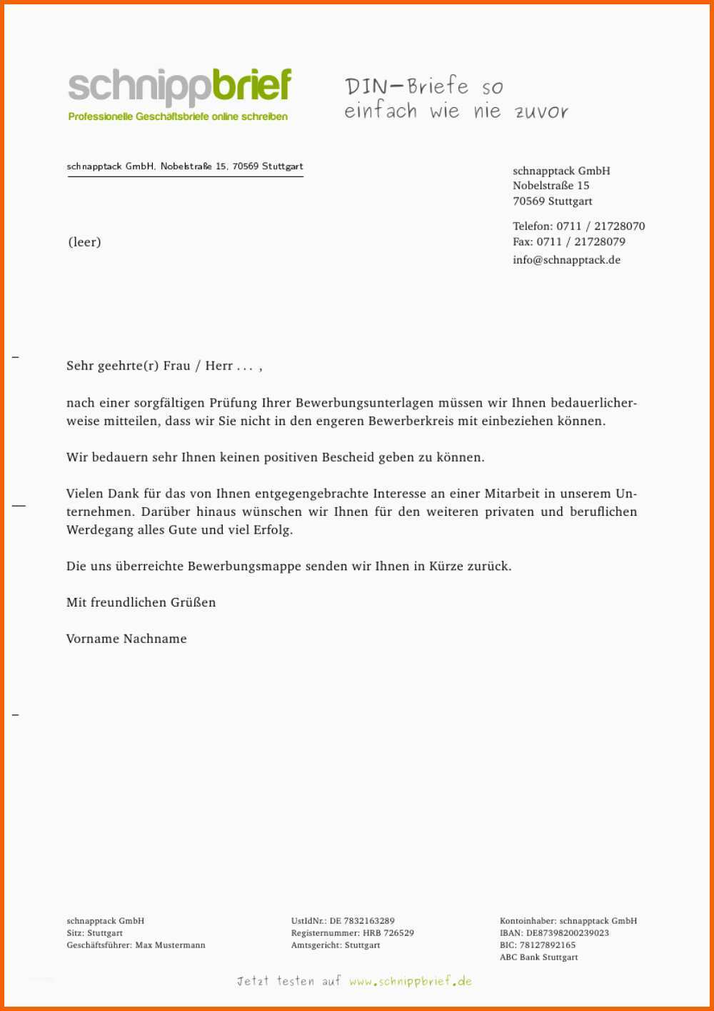 Beste Absage Bewerbung Vorlage – Vorlagen Komplett