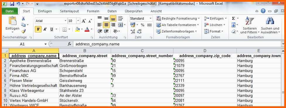 Beste Adressbuch Excel Vorlage atemberaubend Adressbuch Excel