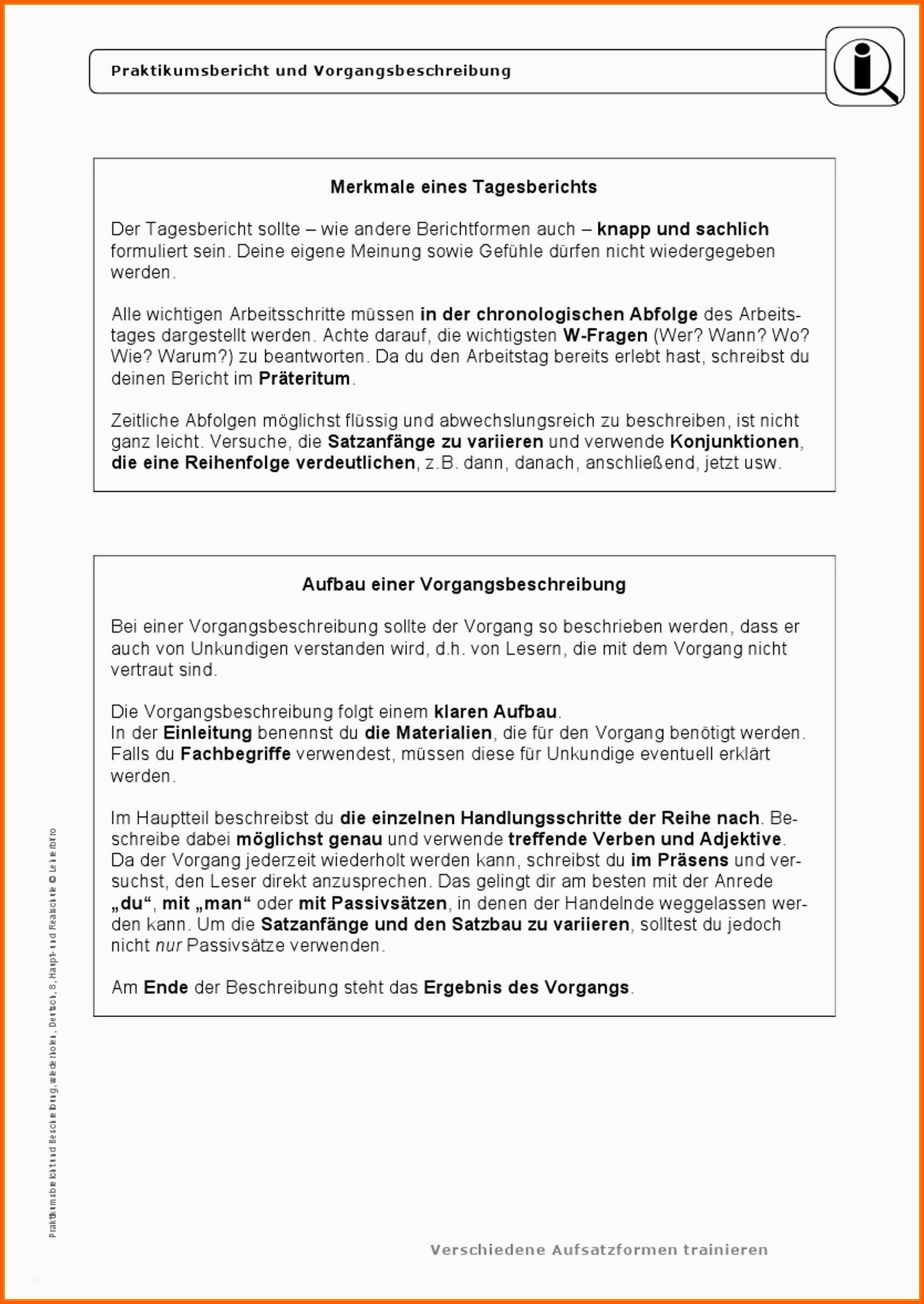 Beste Bericht Praktikum Vorlage Lebhaft Vordruck