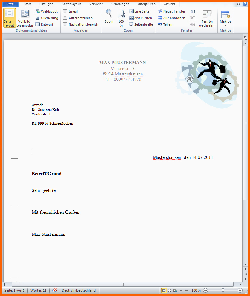 Beste Briefkopf Mit Microsoft Word Erstellen