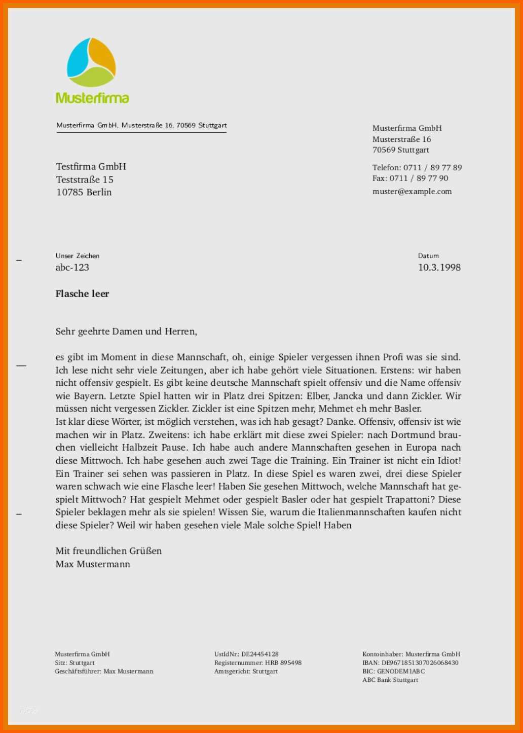 Beste formeller Brief Vorlage Neu formeller Brief Vorlage