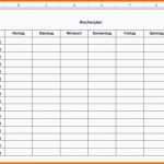 Beste Frisches Wochenplan Excel Vorlage