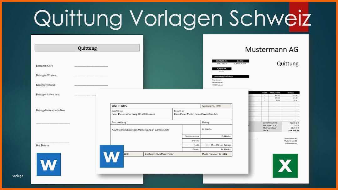 Beste Gratis Quittung Vorlage Schweiz Für Barzahlung Privat