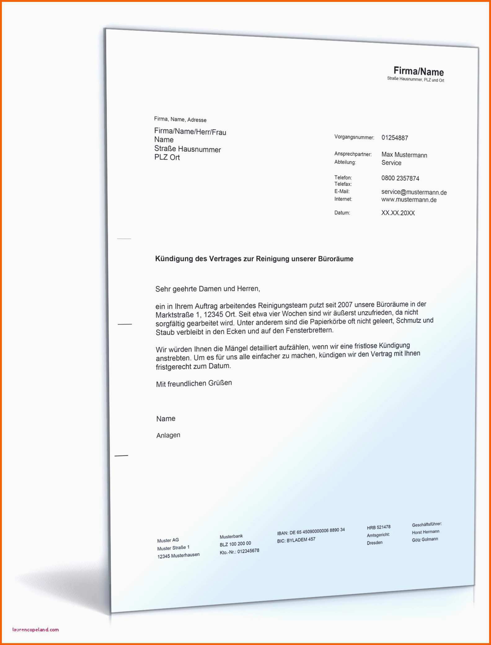 Beste Kundigung Vorlage Wohnung Vorlage Kündigung Wohnung