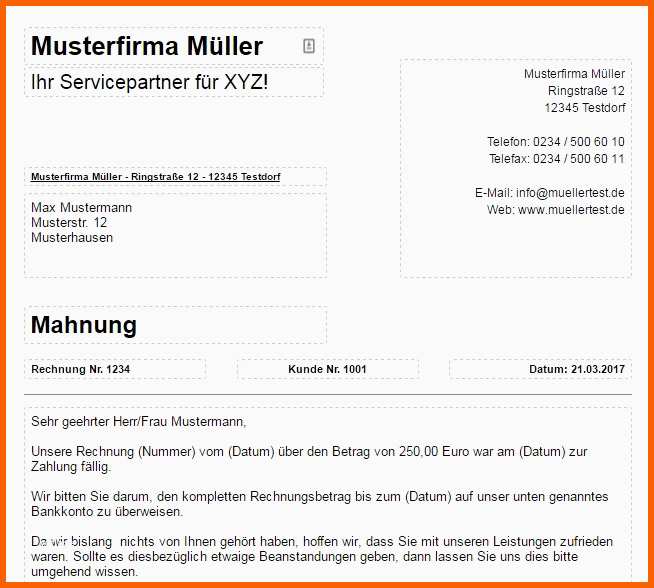 Beste Mahnung Schreiben Vorlage Pdf Generator Download Chip