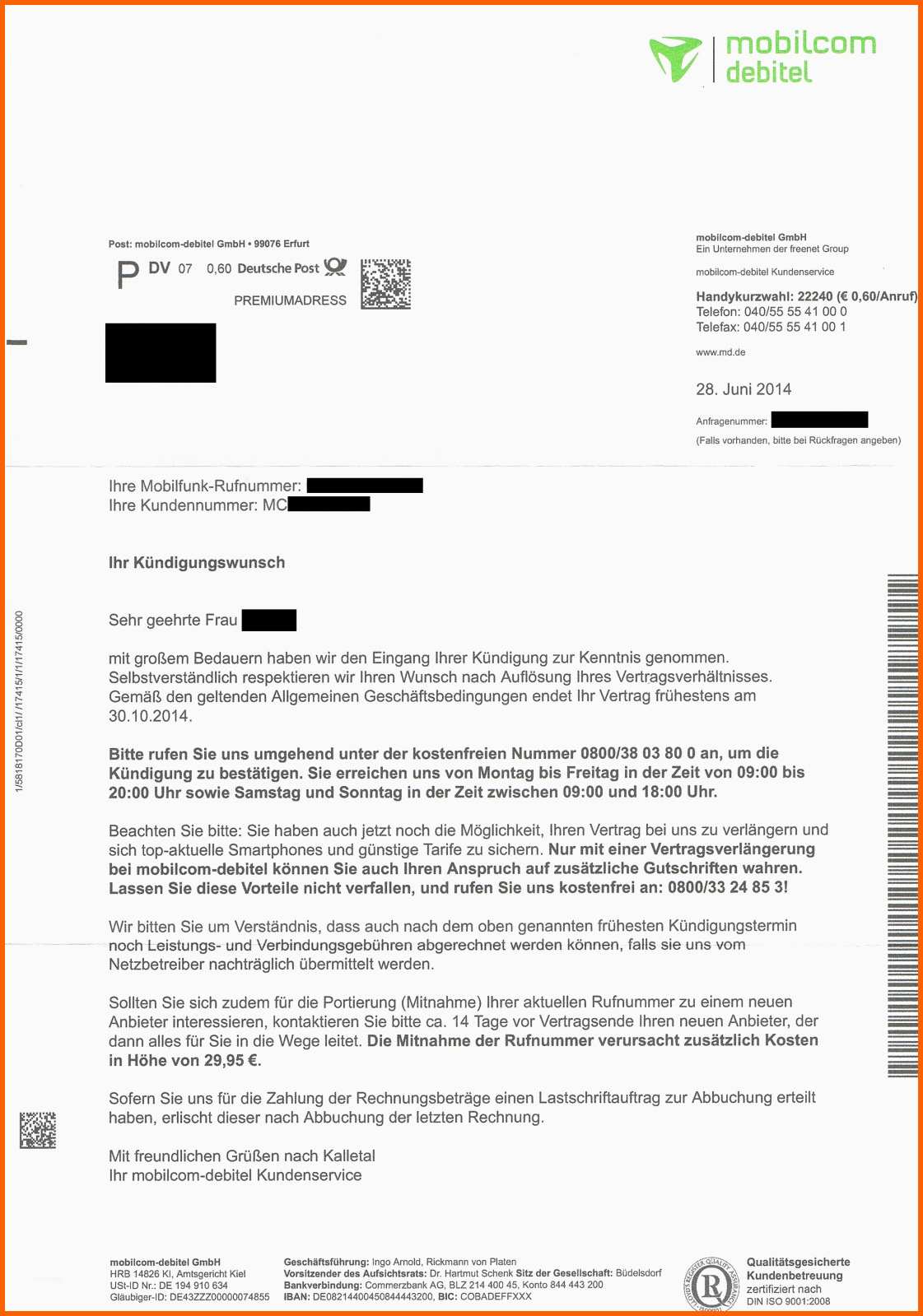 Beste Mobil Debitel Kündigung Vorlage – Free Vorlagen