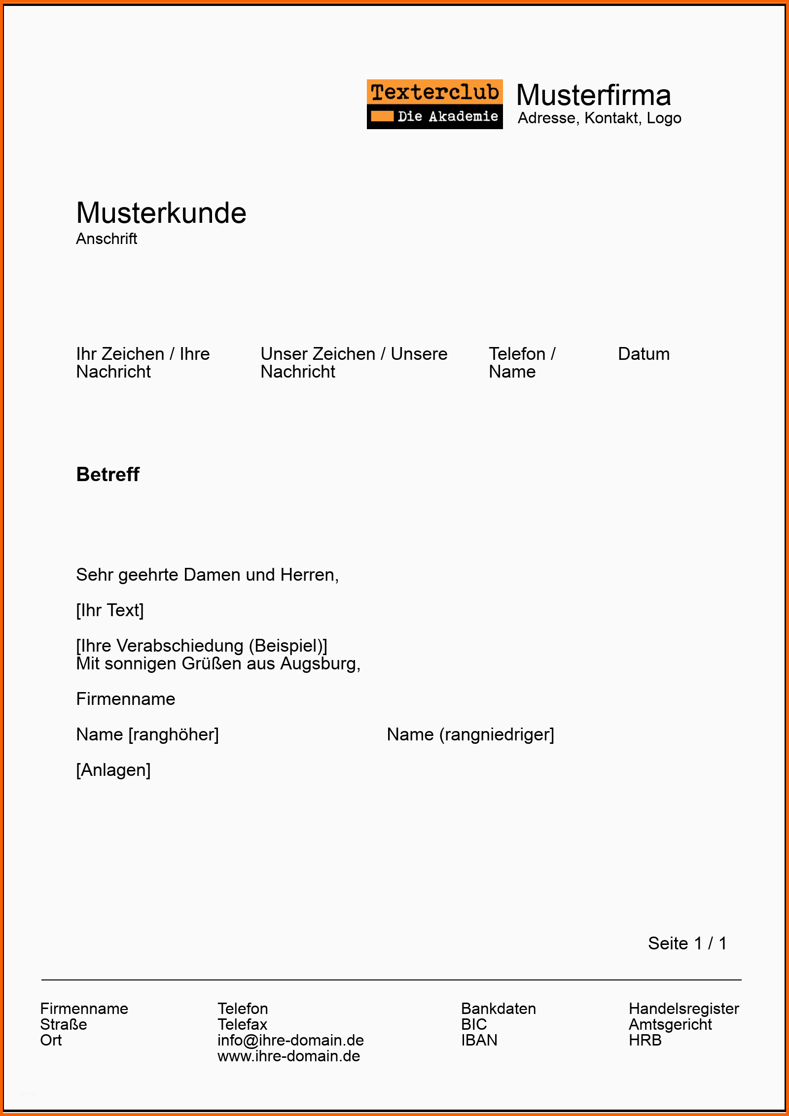 geschaeftsbrief verfassen