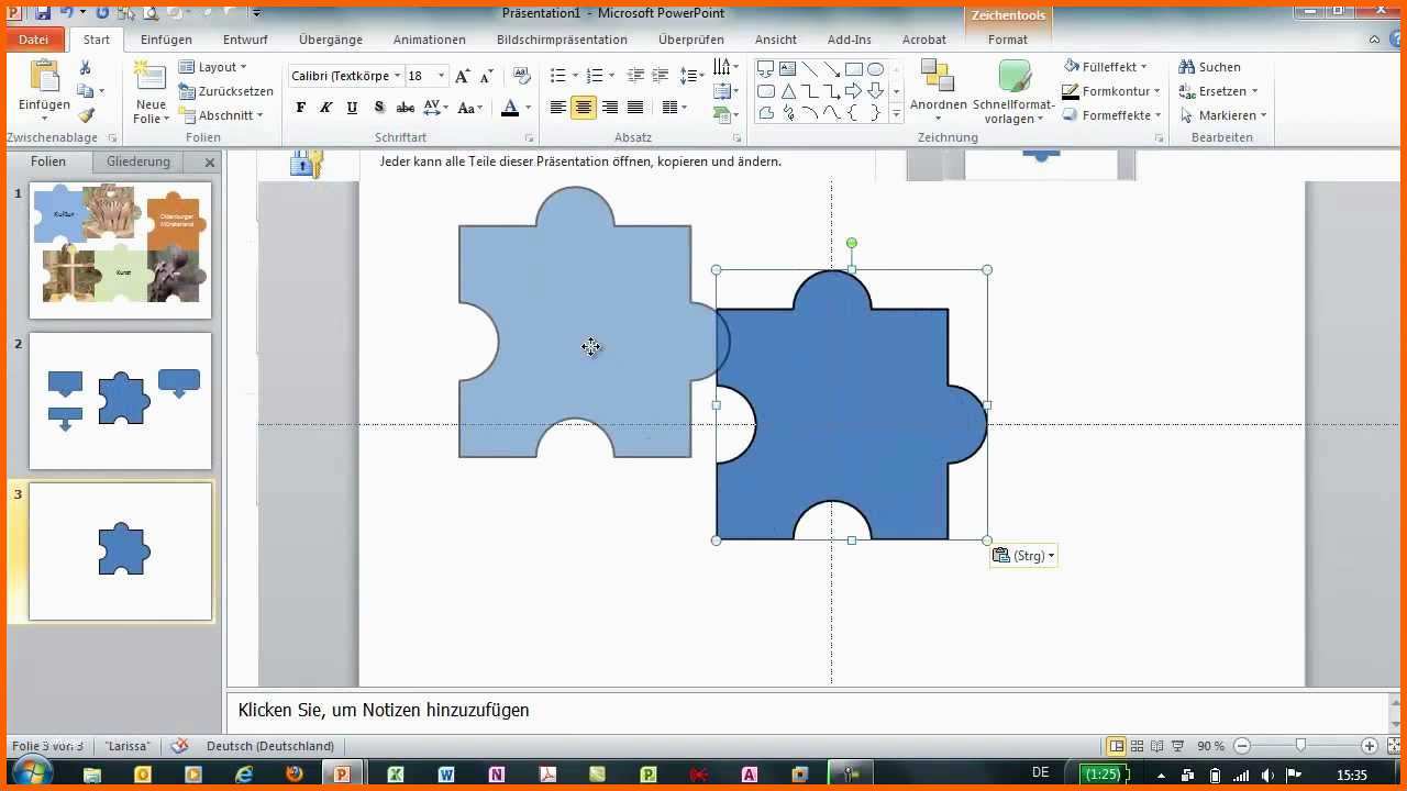 Beste Powerpoint Eigene formen Erstellen Puzzle Teile