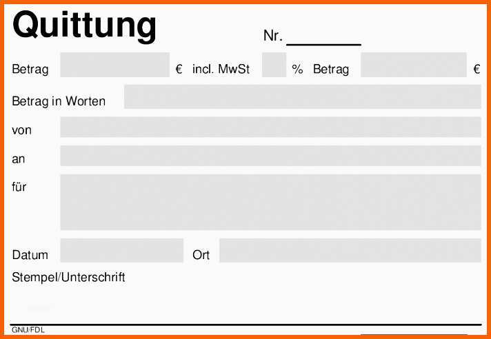 Beste Quittungsvorlage Barzahlung Kostenlos Herunterladen