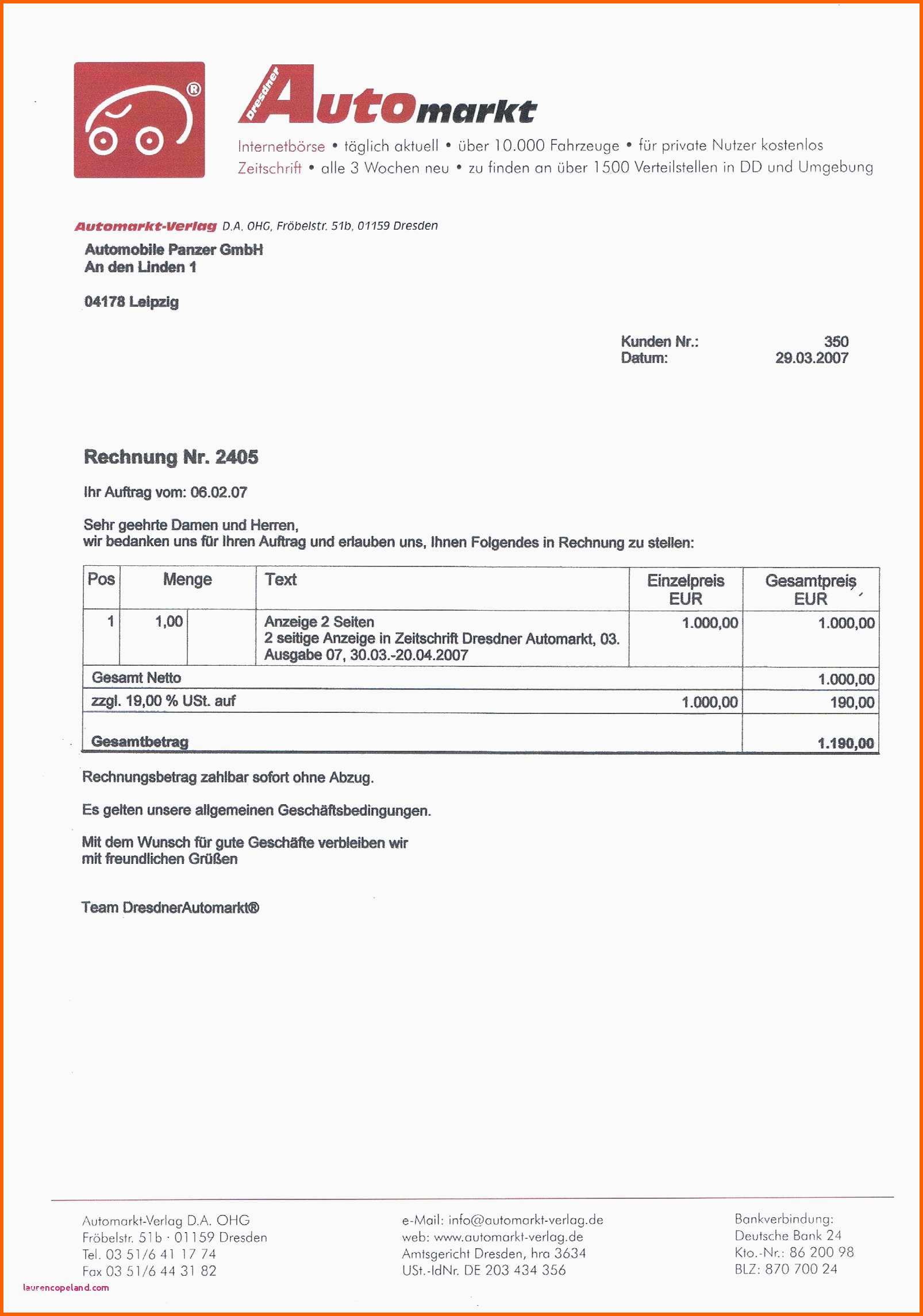 Beste Rechnung Autoverkauf Privat Vorlage Quittung Vorlage Excel