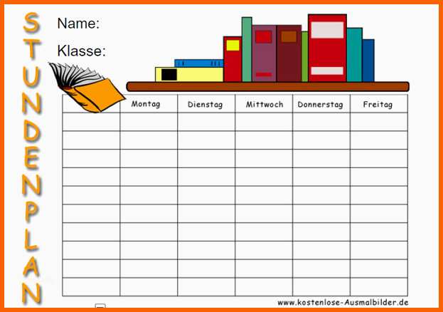 Beste Stundenplan Buecher Schule Ausmalen