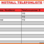Beste Telefonliste Zum Ausfüllen Für Den Notfall