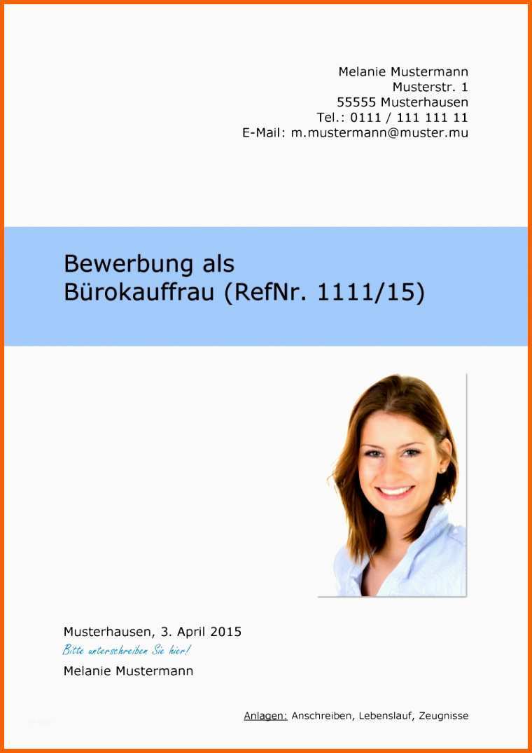 Einzahl 10 Deckblatt Bewerbung Muster Kostenlos Vorlagen123