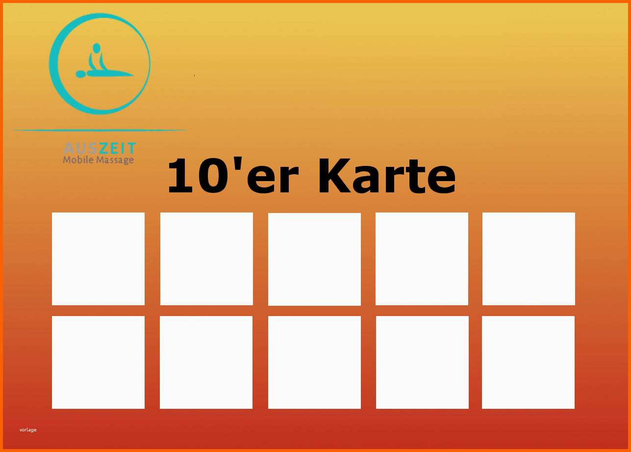 Einzahl 10er Karte Aus Zeit Mobile Massage