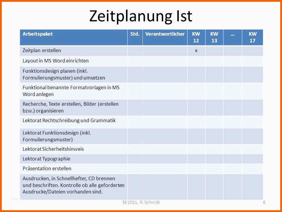 Einzahl 15 Zeitplan Vorlage Word