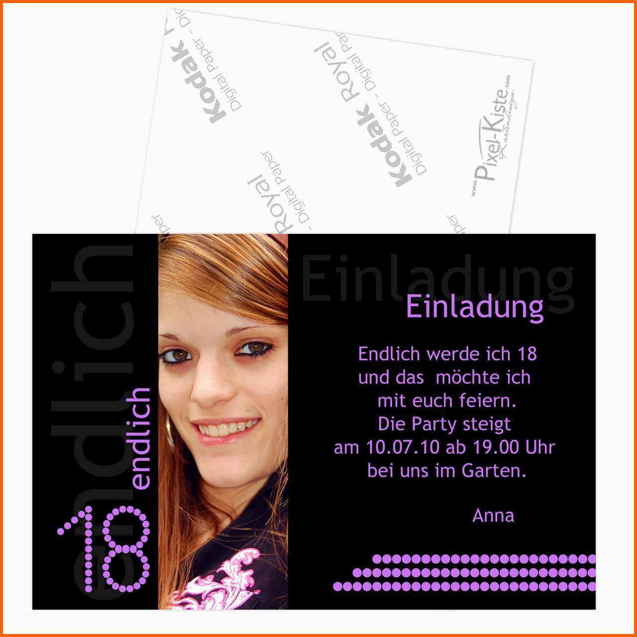 Einzahl 18 Geburtstag Einladung Vorlagen Kostenlos Kostenlos Vorlagen