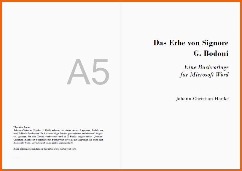 Einzahl attraktive Vorlage Für Selfpublisher „das Erbe Von Bodoni