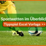 Einzahl Die Tippspiel Excel Vorlage Für Ihre Sportwetten