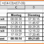Einzahl Excel Arbeitszeit Berechnen Mit Pause Vorlage – De Excel
