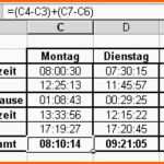 Einzahl Excel Arbeitszeit Berechnen Mit Pause Vorlage – De Excel