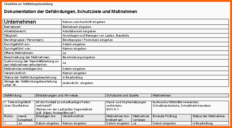 Einzahl Gefährdungsbeurteilung Anschlagen Und Bewegen Von Lasten