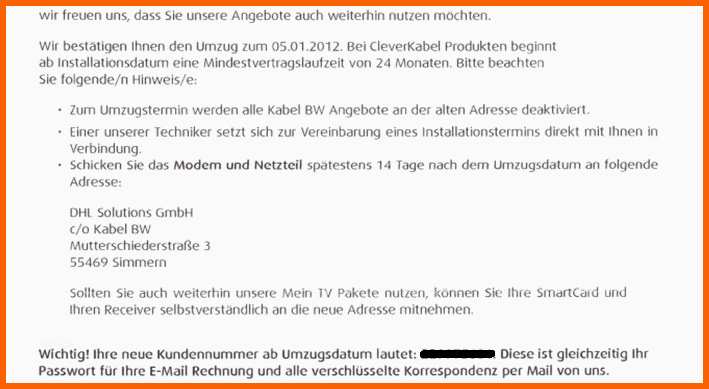 Einzahl Kabel Deutschland Kündigung Vorlage – Vorlagen 1001