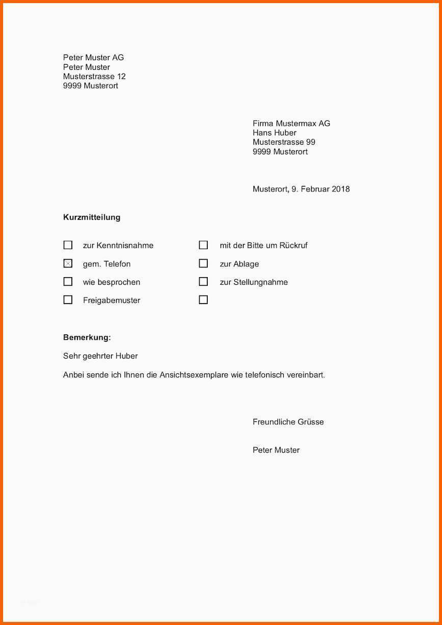 Einzahl Kurzbrief Vorlage Word Zum Ausdrucken