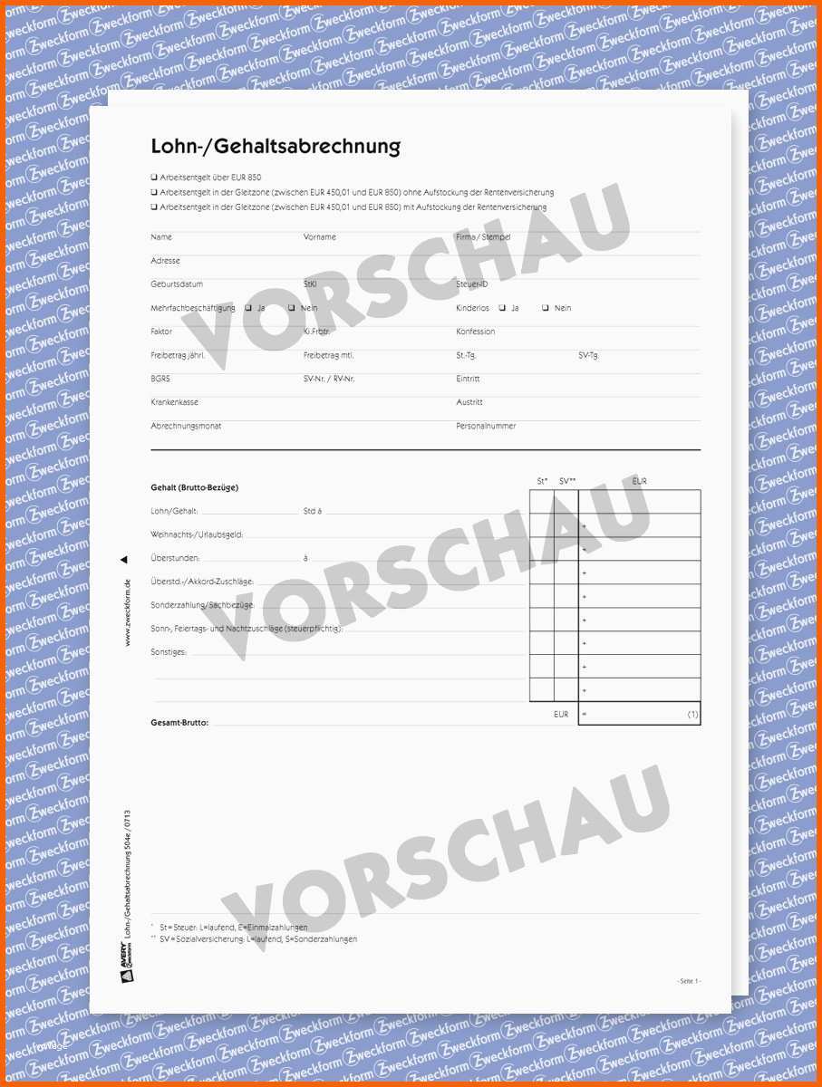Einzahl Lohnabrechnung Gehaltsabrechnung