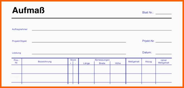Einzahl Pdf Aufmaß Aufmaßblatt